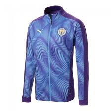 Manchester city jet off to ukraine in matching outfits. Puma Man City League Stadium Jacket Purple Blue 2019 2020