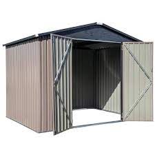 Tan Metal Storage Shed With Gable Style