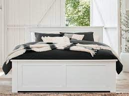 coco white queen bed frame with storage