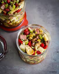 Get some great antipasto platter ideas and make this italian classic your own! Summer Antipasto Salad In A Jar Meal Prep Ideas Spoonabilities