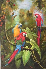 china handmade jungle bird parrot oil