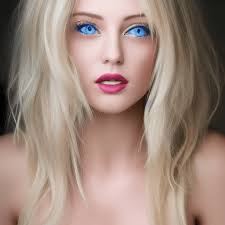 beautiful woman with blue eyes and