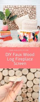 Diy Faux Wood Log Fireplace Screen A
