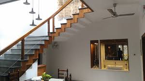 wooden stair designer kerala modern