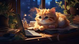 cute orange cat hd desktop wallpaper by
