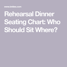 Rehearsal Dinner Seating Chart Who Should Sit Where