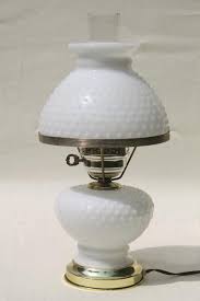 Vintage Hobnail Milk Glass Student Lamp