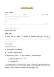 contrat type de bail immofinder