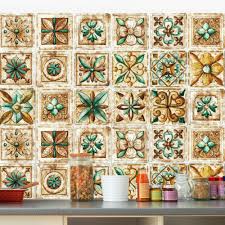Pack Of 16 Vintage Tile Stickers Wall
