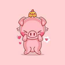 premium vector cute pig is feeling love