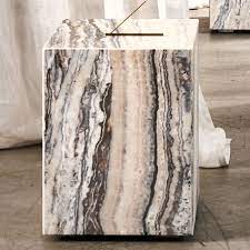 Cube Side Table Small Beige Onyx