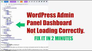 wordpress admin panel dashboard not