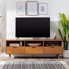 Mid Century Solid Wood Tv Console