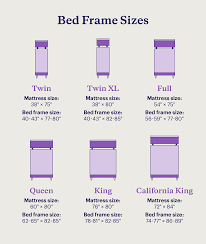 bed frame sizes dimensions sizing