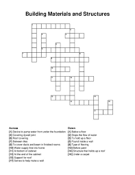 structures crossword puzzle