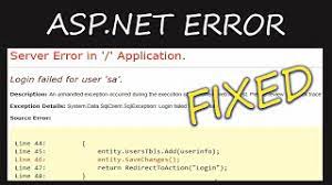 asp net error fix login failed for