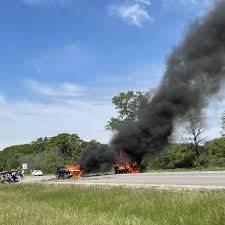 State patrol reported the initial crash of a motorcycle occurred around 11:40 a.m. Lanes On I 94 Near Johnson Creek Reopen After Vehicle Crash Fire