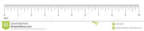 Ruler Inch Measurement Numbers Vector Scale Stock Vector
