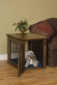 Wooden Dog Crate End Table Chew Proof