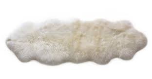 2x6 ivory white sheepskin area rug