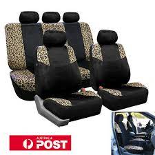 Lush Velour Leopard Print 5 Seats Car