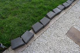 paver or block edging for garden bed