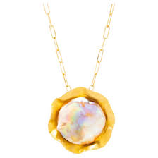 22k gold baroque coin pearl necklace