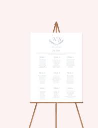 Personalised Elegant Grey And White Script Wedding Table Plan Seating Chart