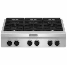 6 burner cooktop stainless steel