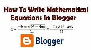 how to add math equation in blogger post