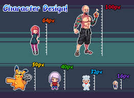 draw pixel art character in any size by