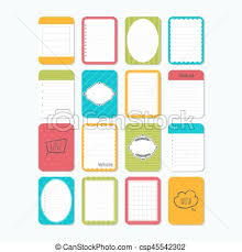 Collection Of Various Note Papers Template For Notebooks Cute Design Elements Notes Labels Stickers