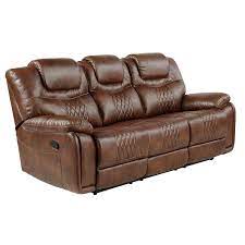 brown faux leather recliner sofa