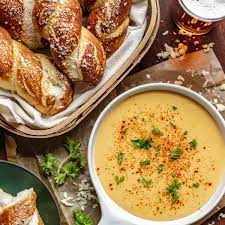 soft pretzels and beer cheese dip the