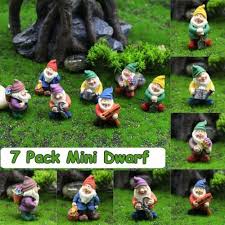 7pcs miniature gnome figurines mini