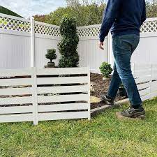 No Dig White Vinyl Garden Fence Kit