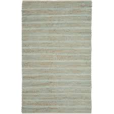 hand woven jute and cotton rug in aqua