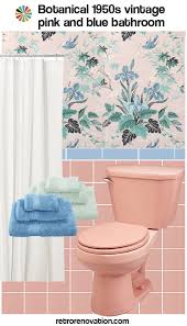 decorate a pink and blue tile bathroom