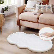soft faux rabbit fur specialty area rug