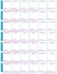 Printable Food Journal For Calorie Tracking Food Journal