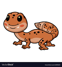 cute leopard gecko cartoon character