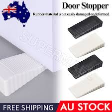 2x door stopper thick rubber wedge