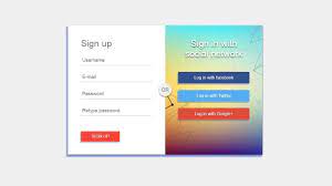how to create signup form in html and