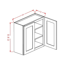 24x30 double glass door wall cabinet