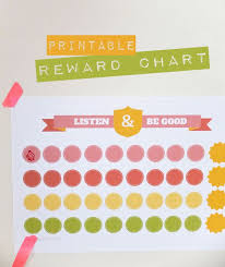 Listen Be Good Printable Reward Chart Kiddos Printable