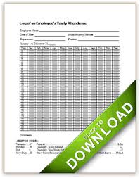 Record sheet template is one of the most effective tools. Log Of An Employee S Yearly Attendance