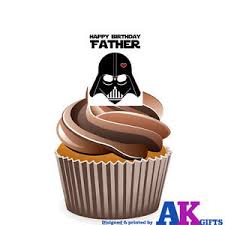 Mix of latest star wars movie the force awakens and previous episodes. Precut Star Wars Joyeux Anniversaire Pere 12 Comestible Cupcake Toppers Decorations Ebay