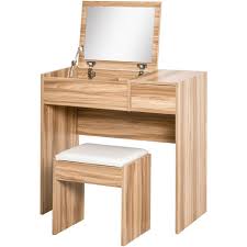 homcom dressing table set cushioned