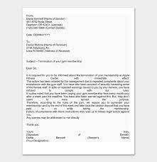gym cancellation letter template and