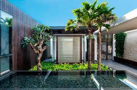 modern resort villa with balinese theme